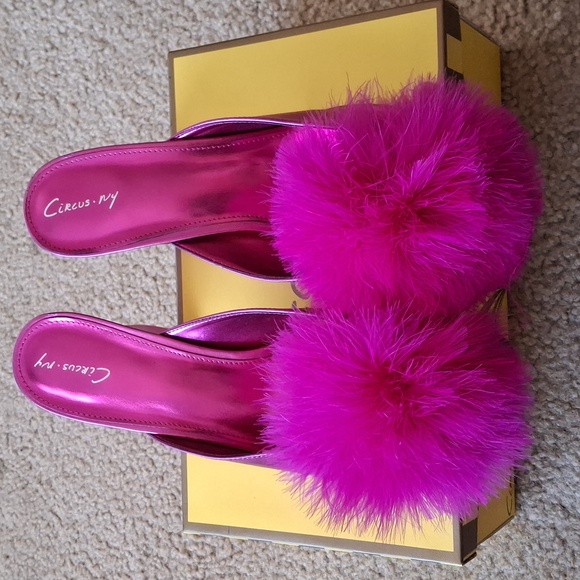 Circus by Sam Edelman Hadie Fluff Pink Punch heeled sandals 11M $90 - Picture 1 of 5